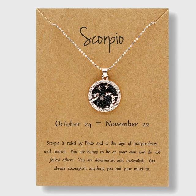 Zodiac Horoscope Rose Gold Necklace