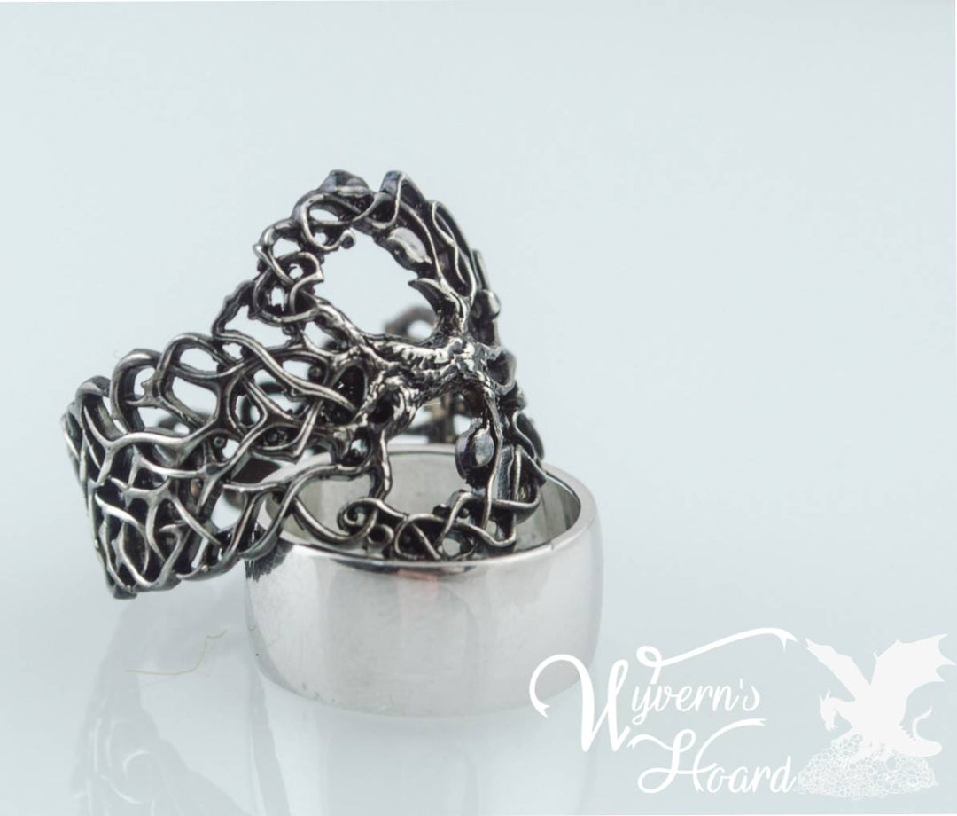 Ornate Yggdrasil Sterling Silver Ring