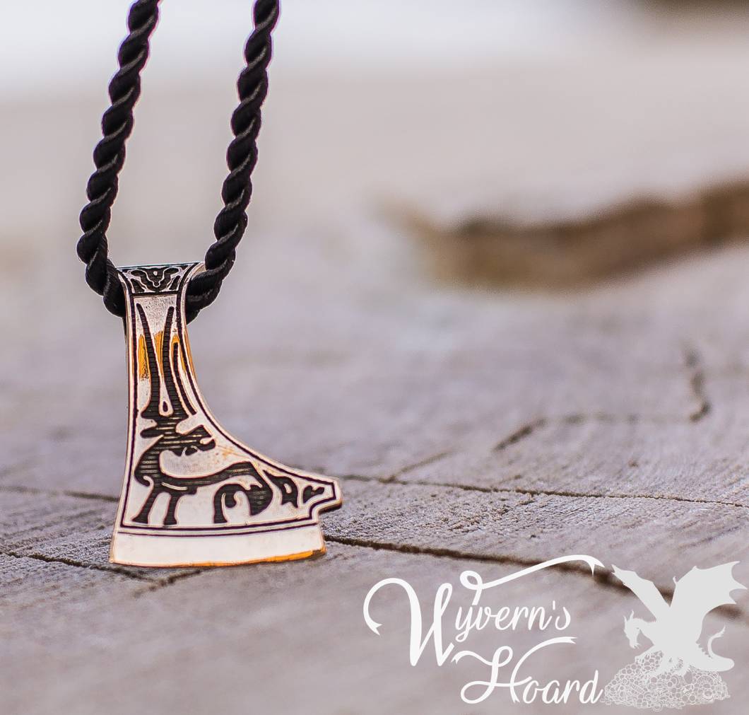 Perun's Axe with Deer Symbol Necklace