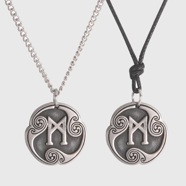 Elder Futhark Runes Medallion Necklace