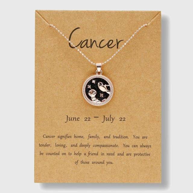 Zodiac Horoscope Rose Gold Necklace