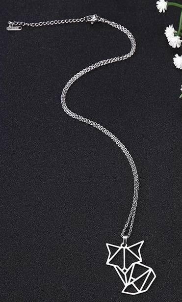 Geometric Baby Fox Necklace - Wyvern's Hoard