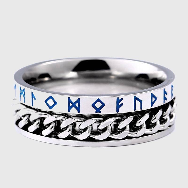 Runic Chain Spinner Ring - Wyvern's Hoard