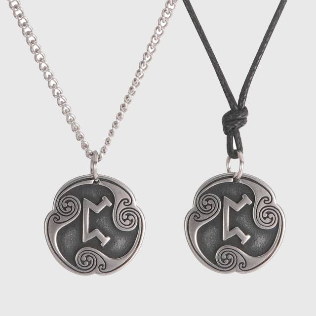 Elder Futhark Runes Medallion Necklace