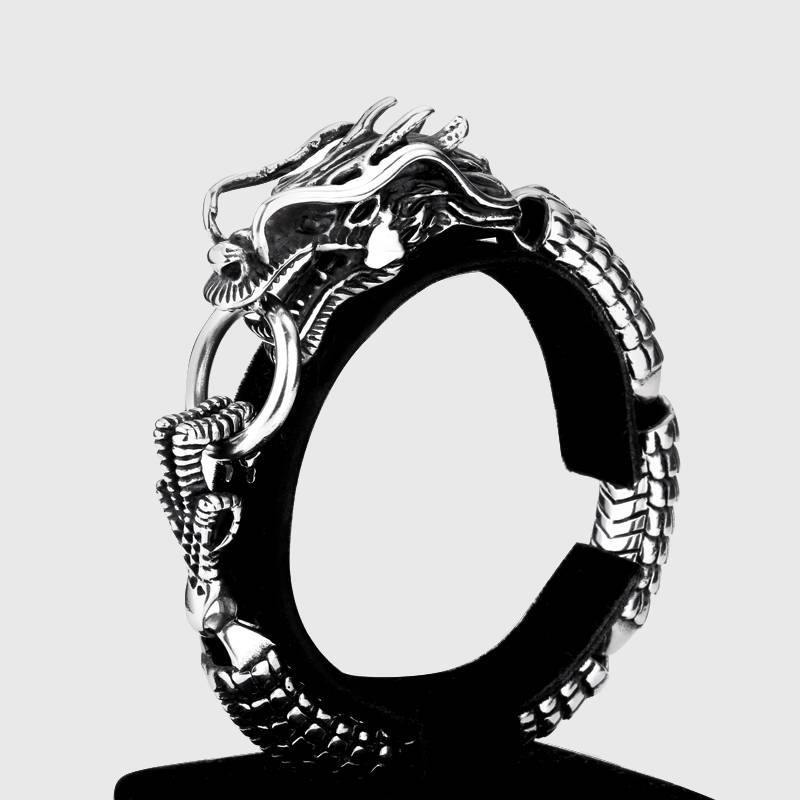 Dragon Stainless Steel Link Bracelet - Wyvern's Hoard