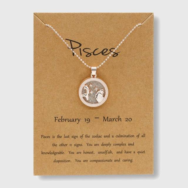 Zodiac Horoscope Rose Gold Necklace