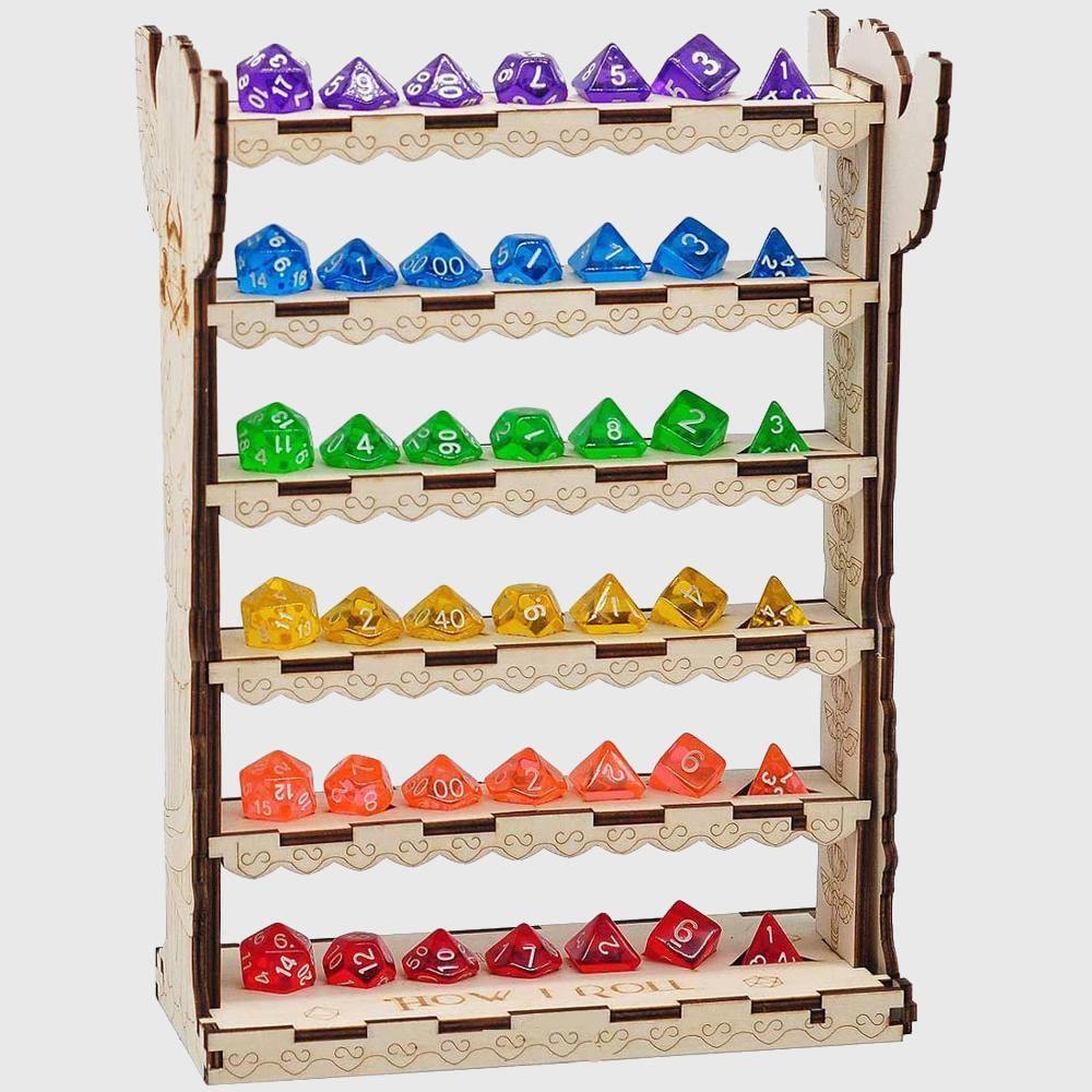 Wooden Polyhedral Dice Stand - Wyvern's Hoard