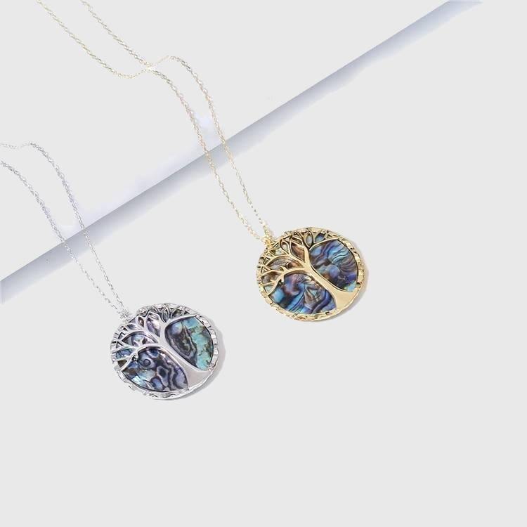 Pāua Shell Tree of Life Necklace - Wyvern's Hoard