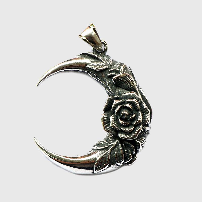 Rose Crescent Moon Necklace