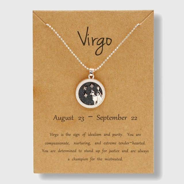 Zodiac Horoscope Rose Gold Necklace