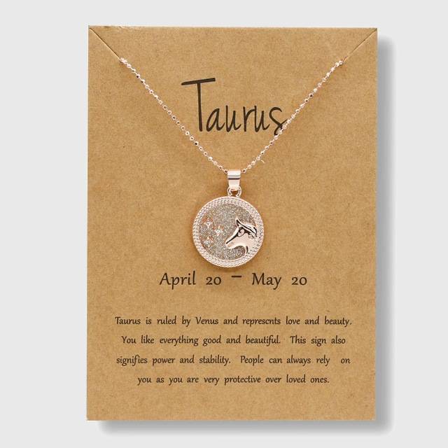 Zodiac Horoscope Rose Gold Necklace