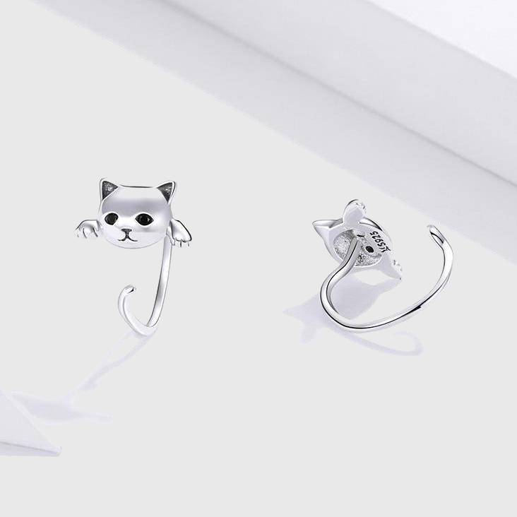 Kitties Sterling Silver Earrings
