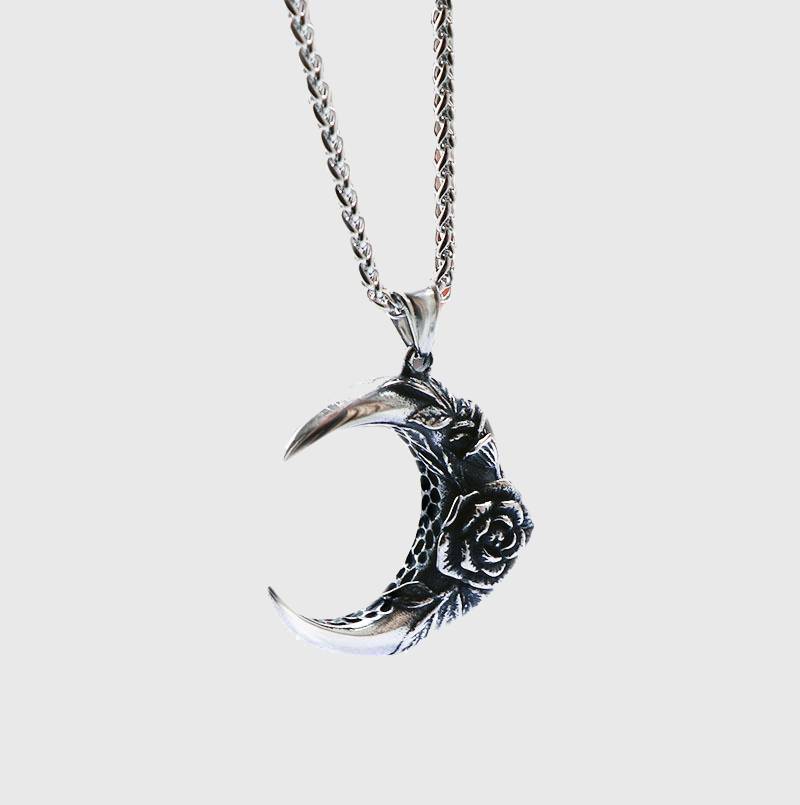 Rose Crescent Moon Necklace
