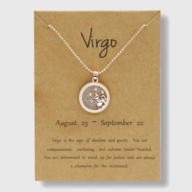 Zodiac Horoscope Rose Gold Necklace