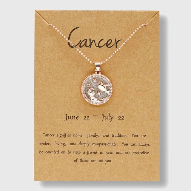 Zodiac Horoscope Rose Gold Necklace