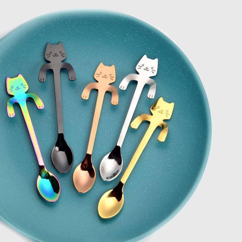 Relaxing Kitty Teaspoons (4 Pieces) - Wyvern's Hoard