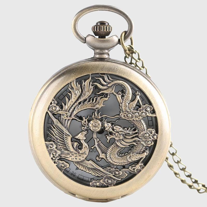 Dragon & Phoenix Pocket Watch - Wyvern's Hoard