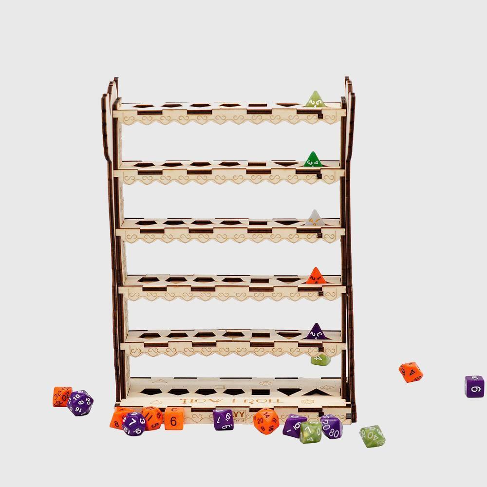 Wooden Polyhedral Dice Stand - Wyvern's Hoard