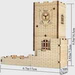 Wood Castle Dice Tower & Tray - Wyvern's Hoard