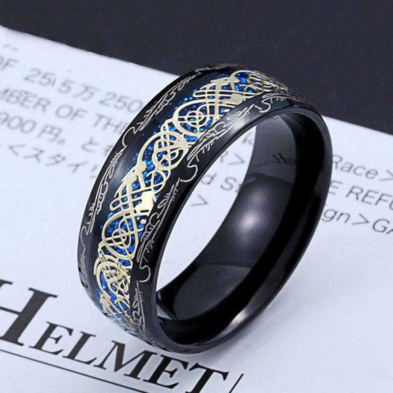 Gilded Celtic Dragon Ring - Wyvern's Hoard