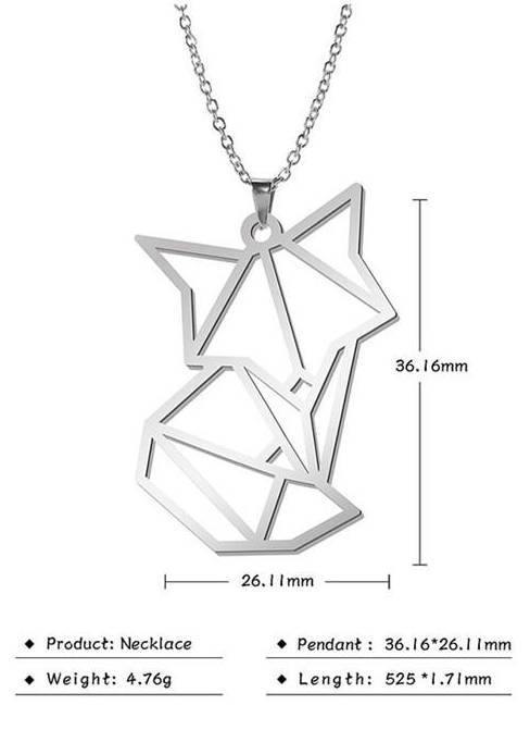 Geometric Baby Fox Necklace - Wyvern's Hoard