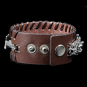 Celestial Dragon Leather Cuff Bracelet – Wyvern's Hoard