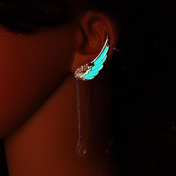 Glow In The Dark Hermes Wings Ear Cuffs - Wyvern's Hoard