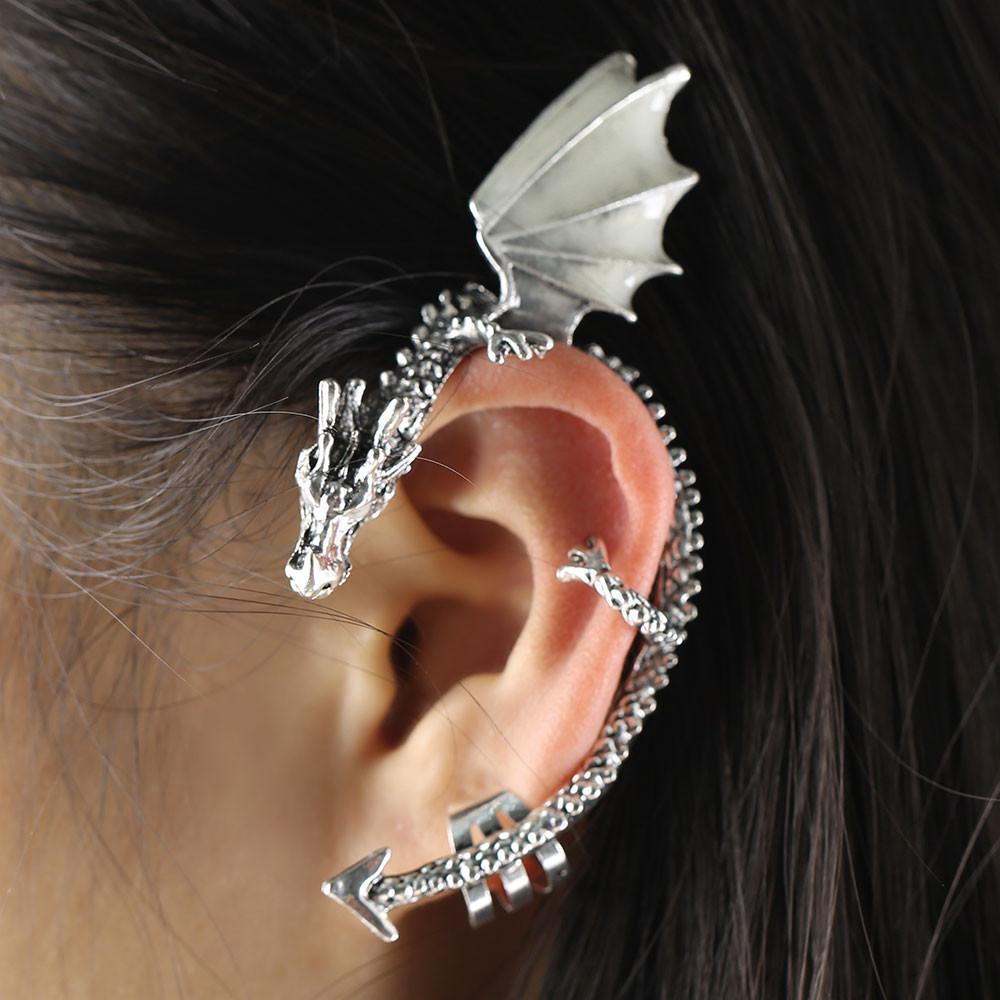 Fanduco Earrings The Whispering Dragon Glow In The Dark Handcrafted Ear Cuff