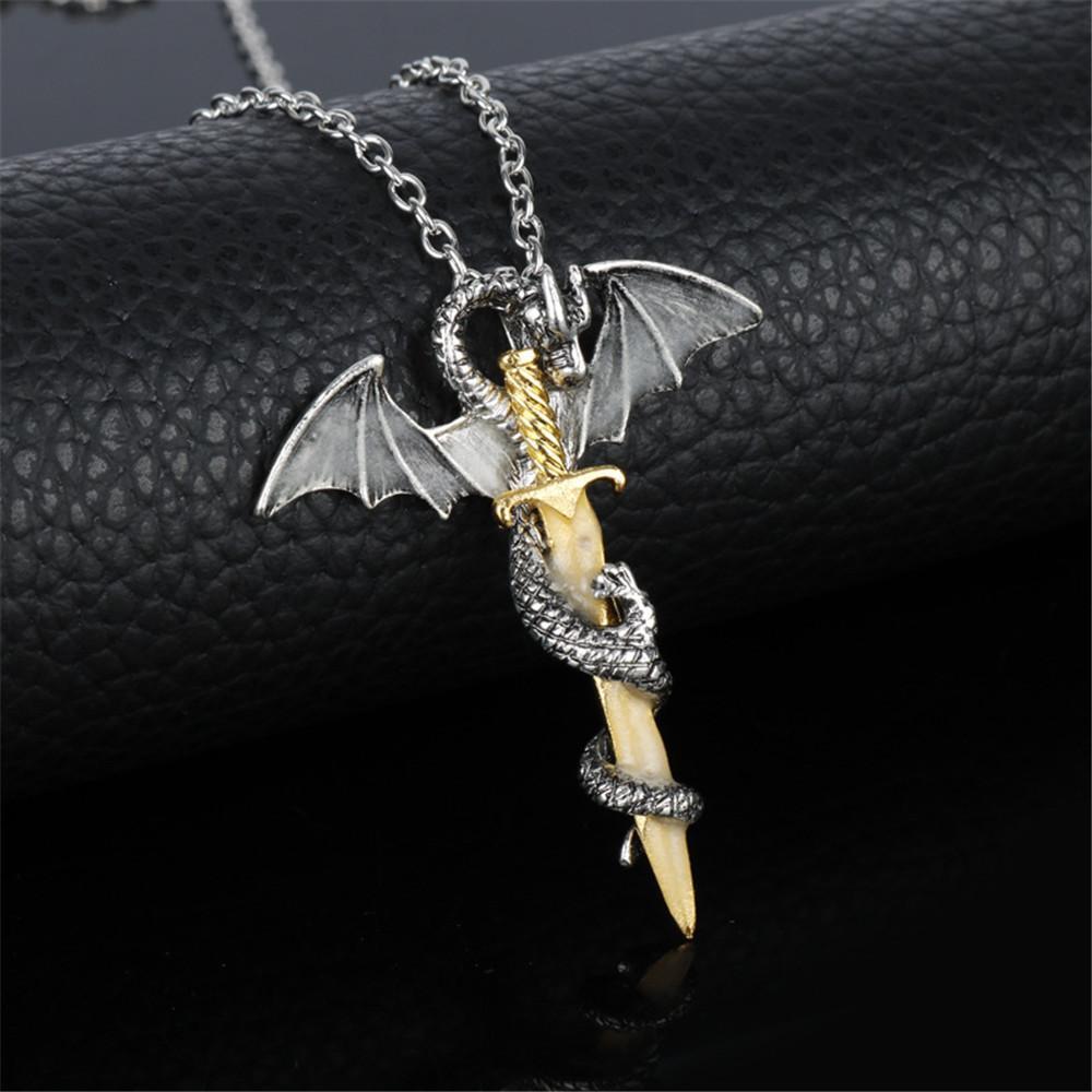 Fanduco Jewellery Dragon Sword Glow In The Dark Necklace