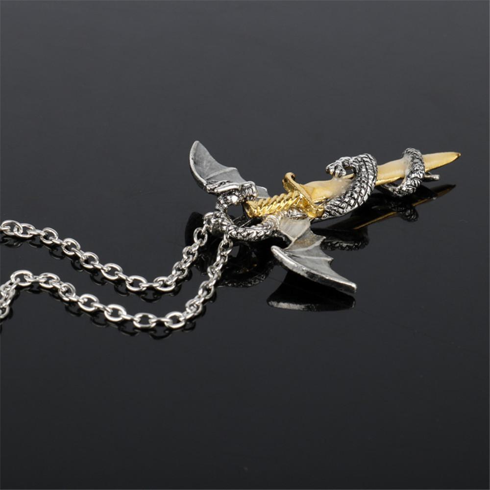 Fanduco Jewellery Dragon Sword Glow In The Dark Necklace