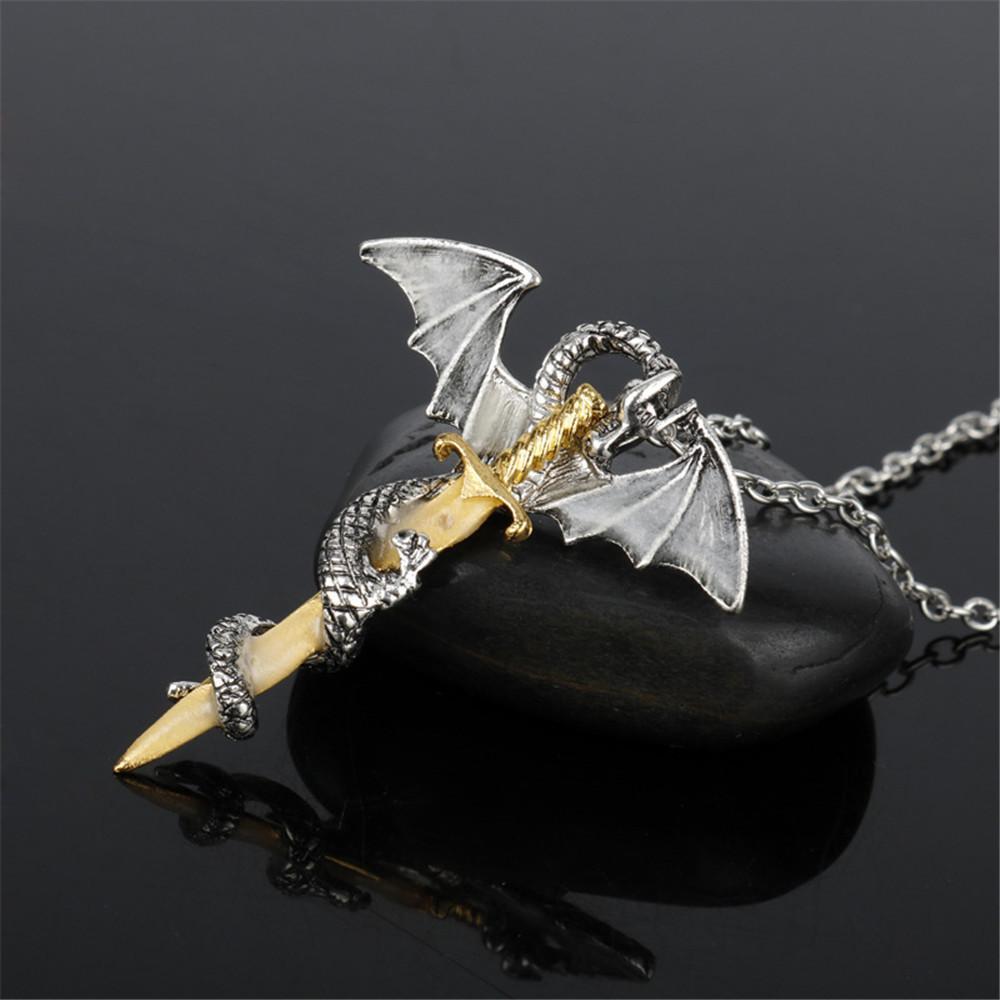 Fanduco Jewellery Dragon Sword Glow In The Dark Necklace