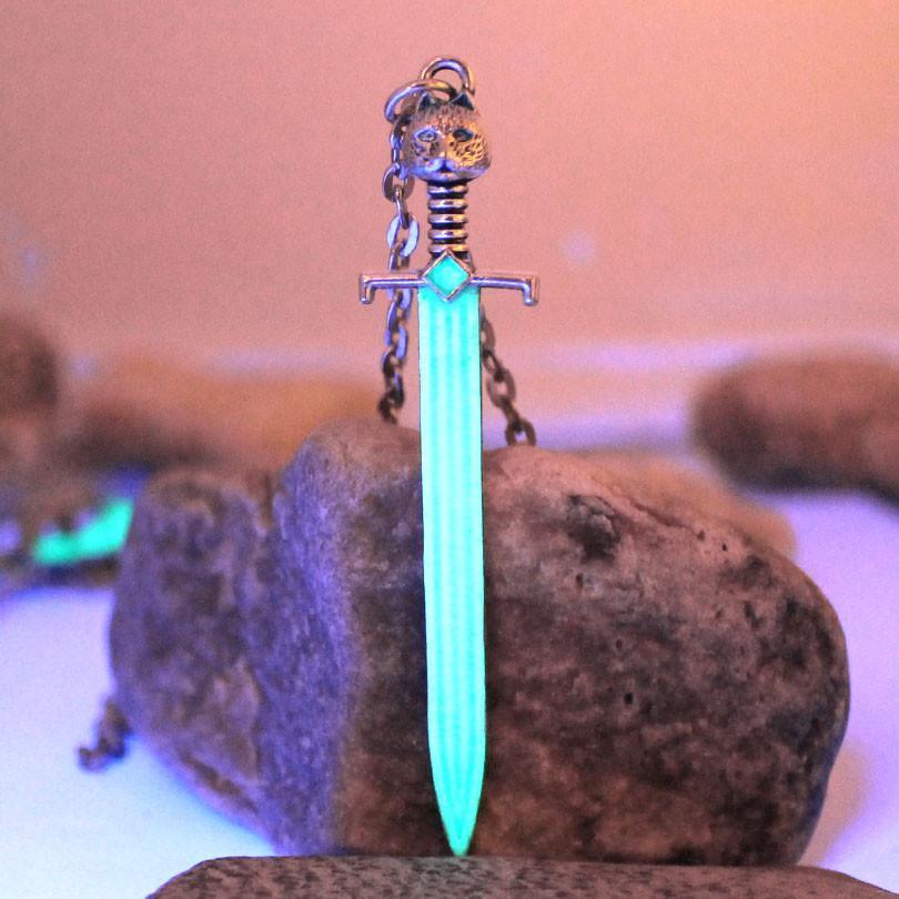 Fanduco Jewelry Glow in the Dark Longsword Necklace