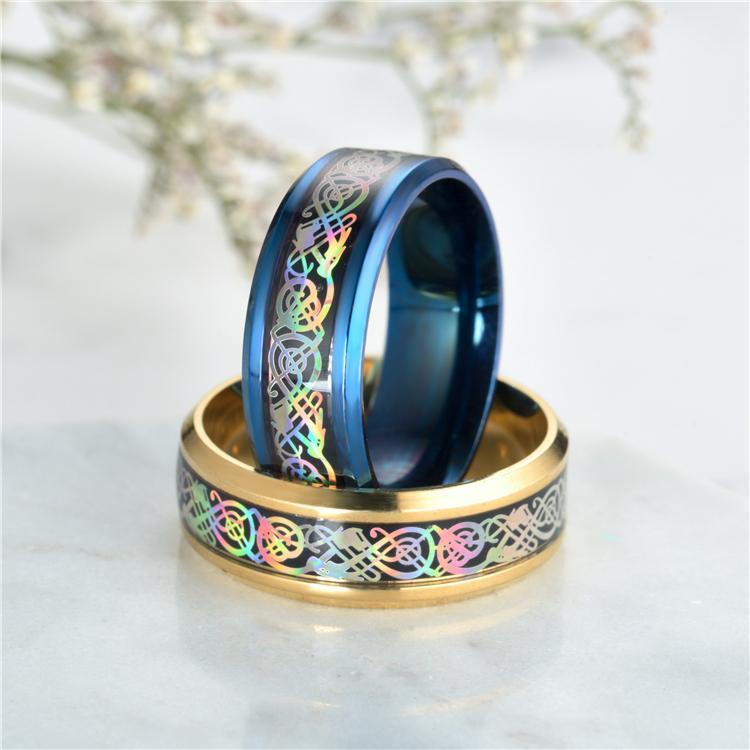 Fanduco Jewelry Rainbow Celtic Dragon Rings