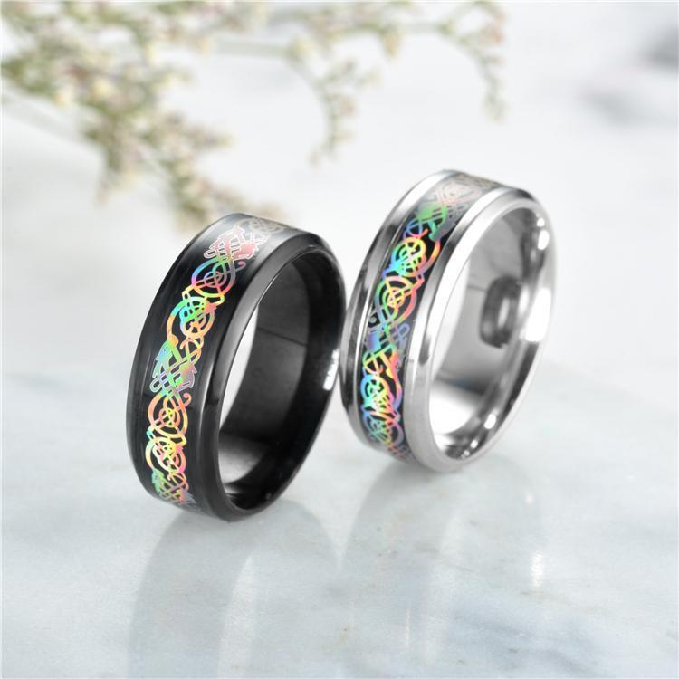 Fanduco Jewelry Rainbow Celtic Dragon Rings