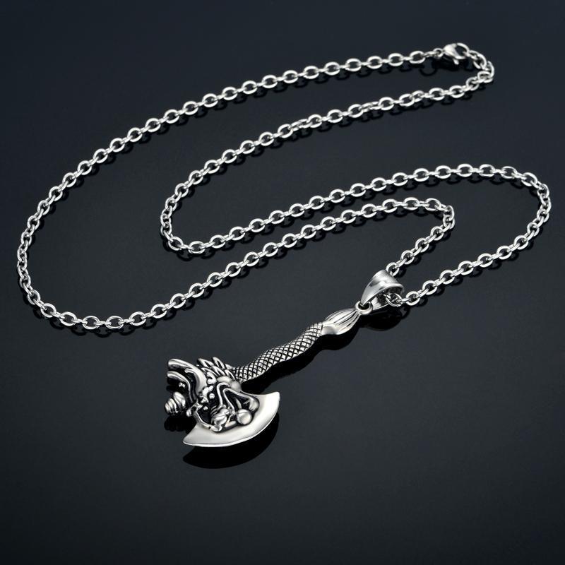 Fanduco Pendant Necklaces 18K Gold-Plated Dragon Axe Necklace
