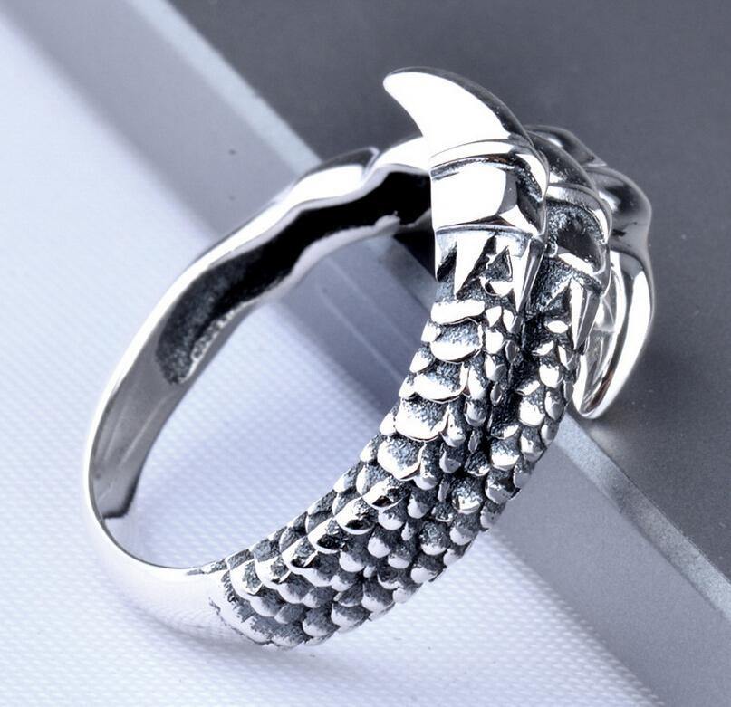 Fanduco Rings Adjustable (Ring Size 7 to 10) / Sterling Silver Dragon Claw Ring