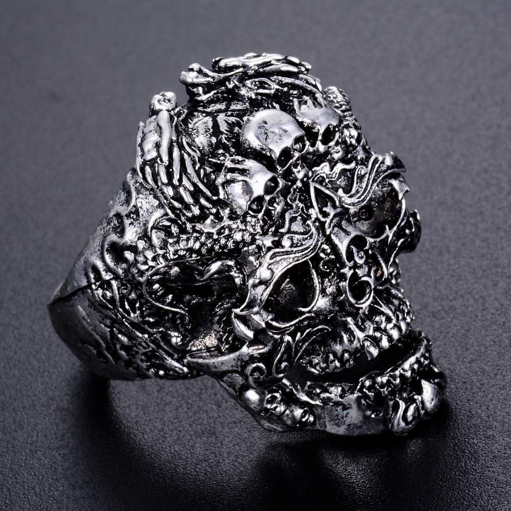 Fanduco Rings Badass Dragon Skull Ring