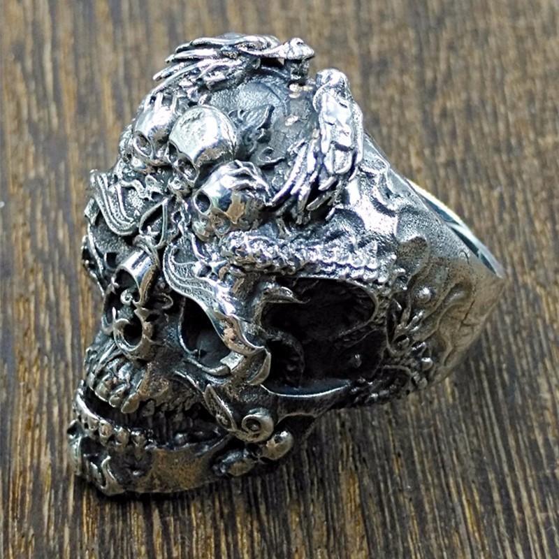 Fanduco Rings Badass Dragon Skull Ring