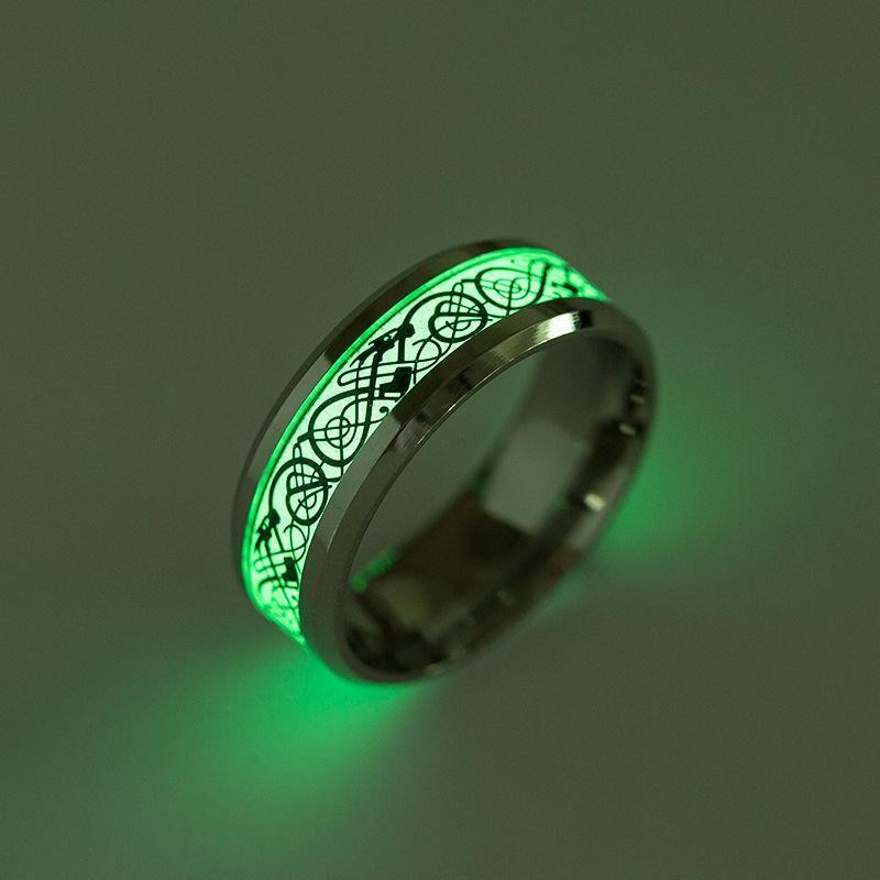 Fanduco Rings Celtic Dragon Glow In The Dark Ring