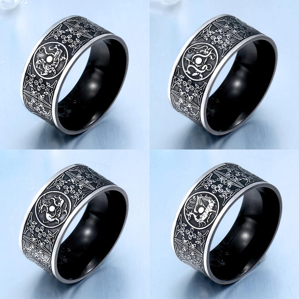 Fanduco Rings Four Celestial Guardians Titanium Steel Ring