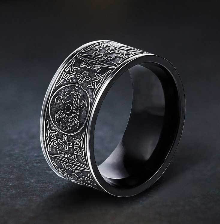 Fanduco Rings Four Celestial Guardians Titanium Steel Ring