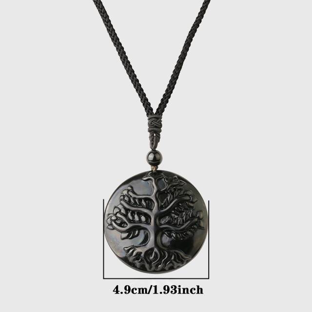 Obsidian Tree of Life Necklace