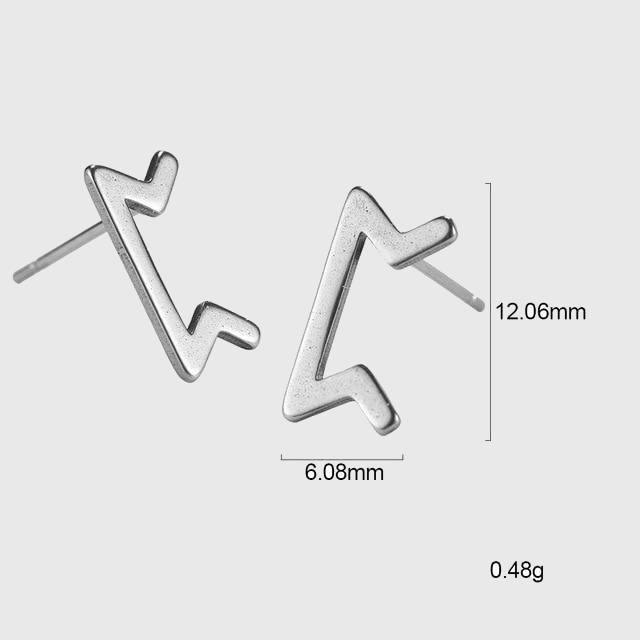 Minimalist Elder Futhark Runes Ear Studs - Wyvern's Hoard