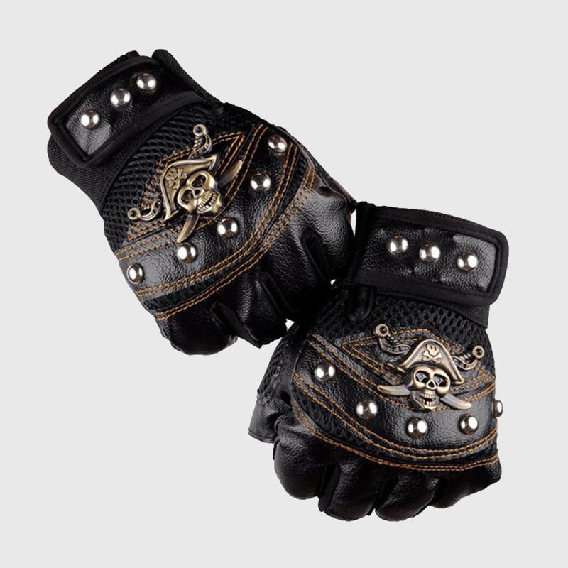 Pirate Skull Leather Gloves – Wyvern's Hoard