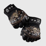 Pirate Skull Leather Gloves - Wyvern's Hoard