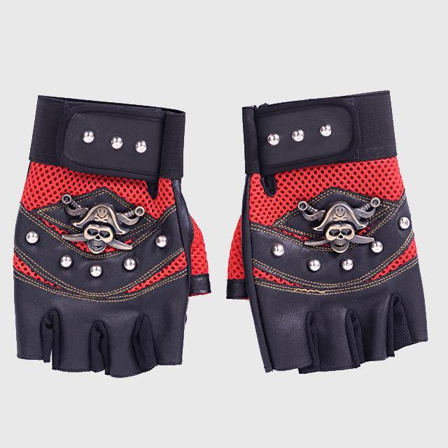 Pirate Skull Leather Gloves - Wyvern's Hoard