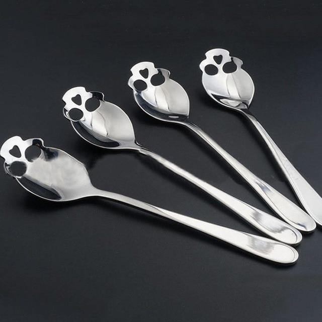 Skull Stainless Steel teaspoons (4 pieces) - Wyvern's Hoard