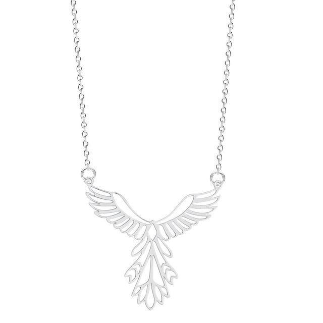 Geometric Phoenix Stainless Steel Necklace - Wyvern's Hoard