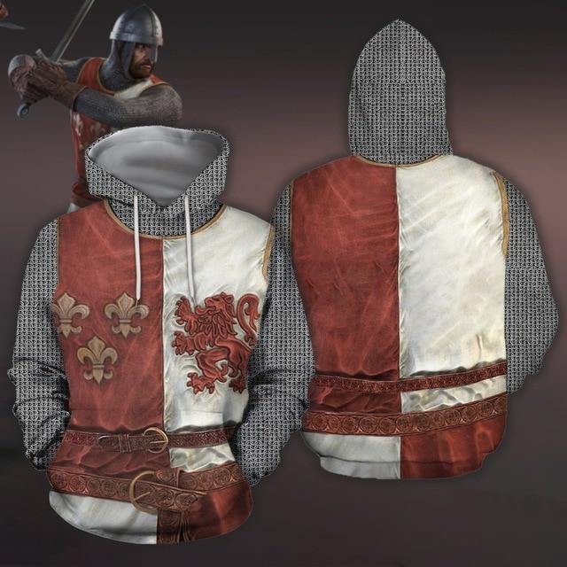 Christian Hoodies For Men Knights Templar Armor 3D Printed Hoodies