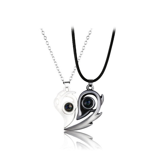 Hearts on Fire Magnetic Projection Couple Necklaces